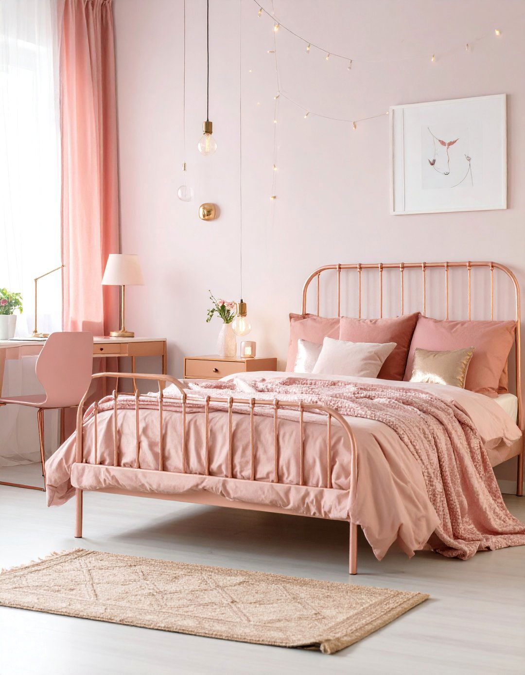 Rose Gold Teenage Dream Bedroom Space - 25 Rose Gold Bedroom Ideas