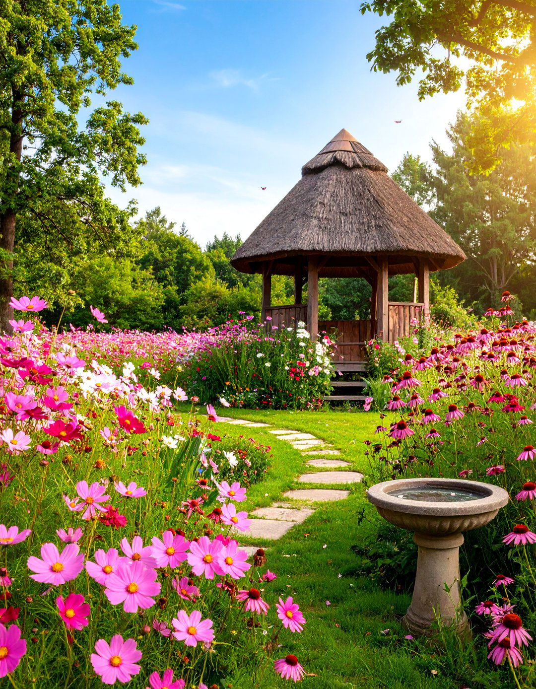 Rosy Pollinator Pink Garden Meadow - 25 Pink Garden Ideas