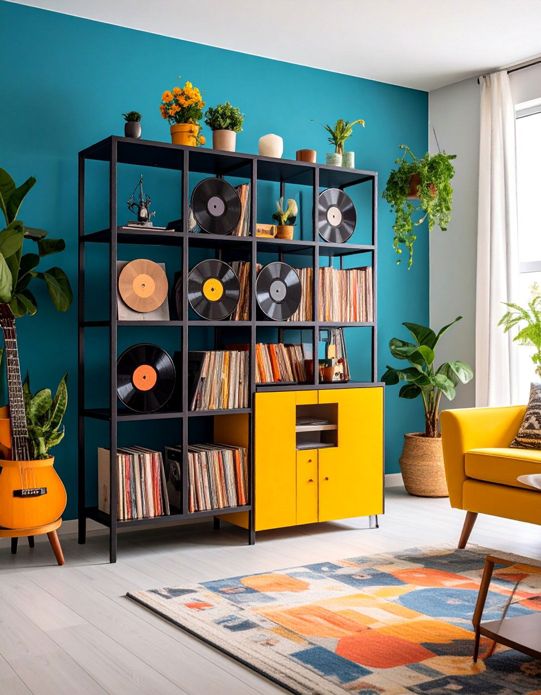 Rotating Turntable Storage Tower - 25 Vinyl Record Storage Ideas