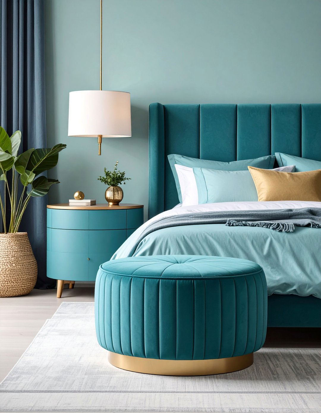 Round Nightstand with Drum Design - 25 Nightstand Ideas