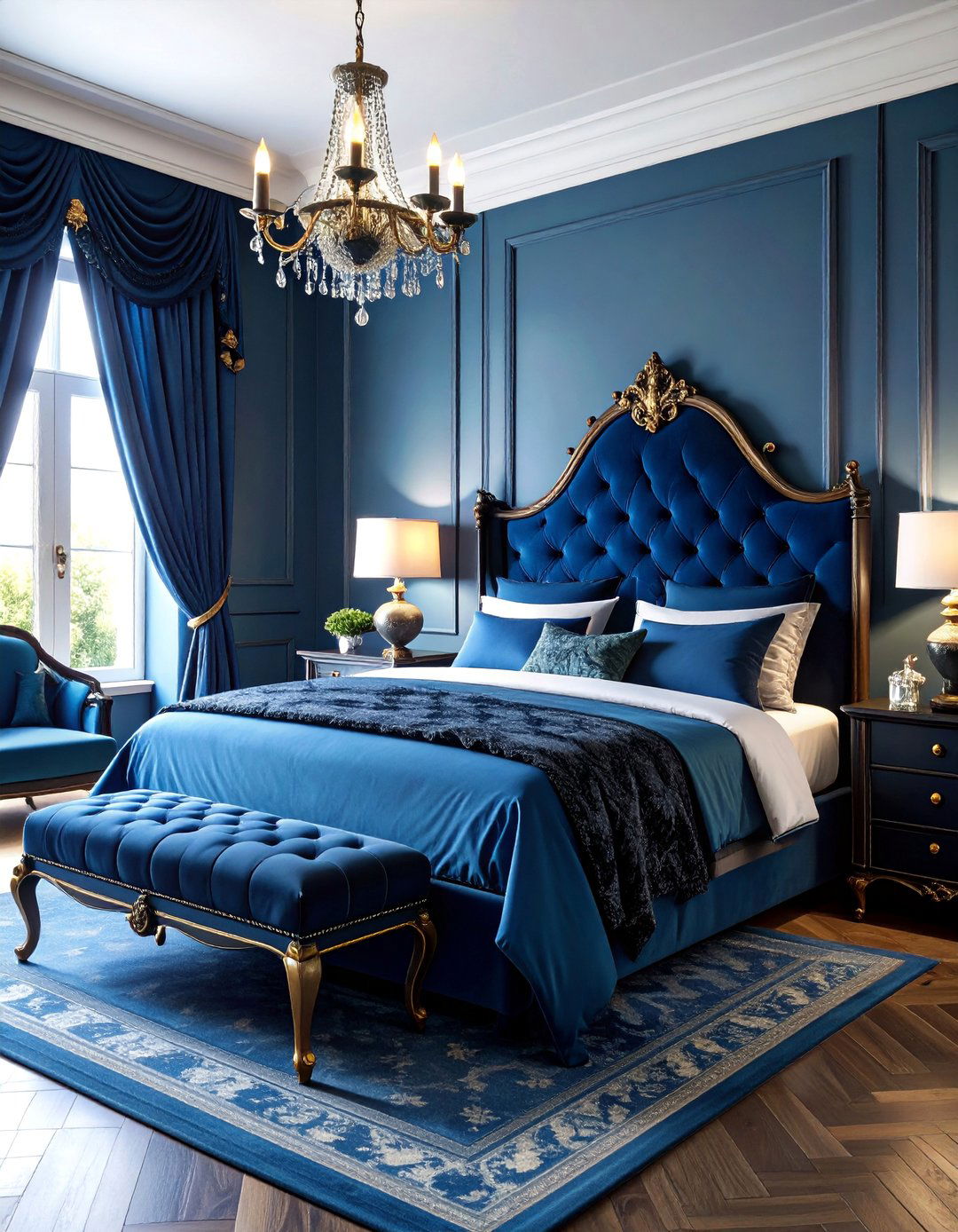 Royal Blue Gothic Romance Bedroom - 25 Royal Blue Bedroom Ideas