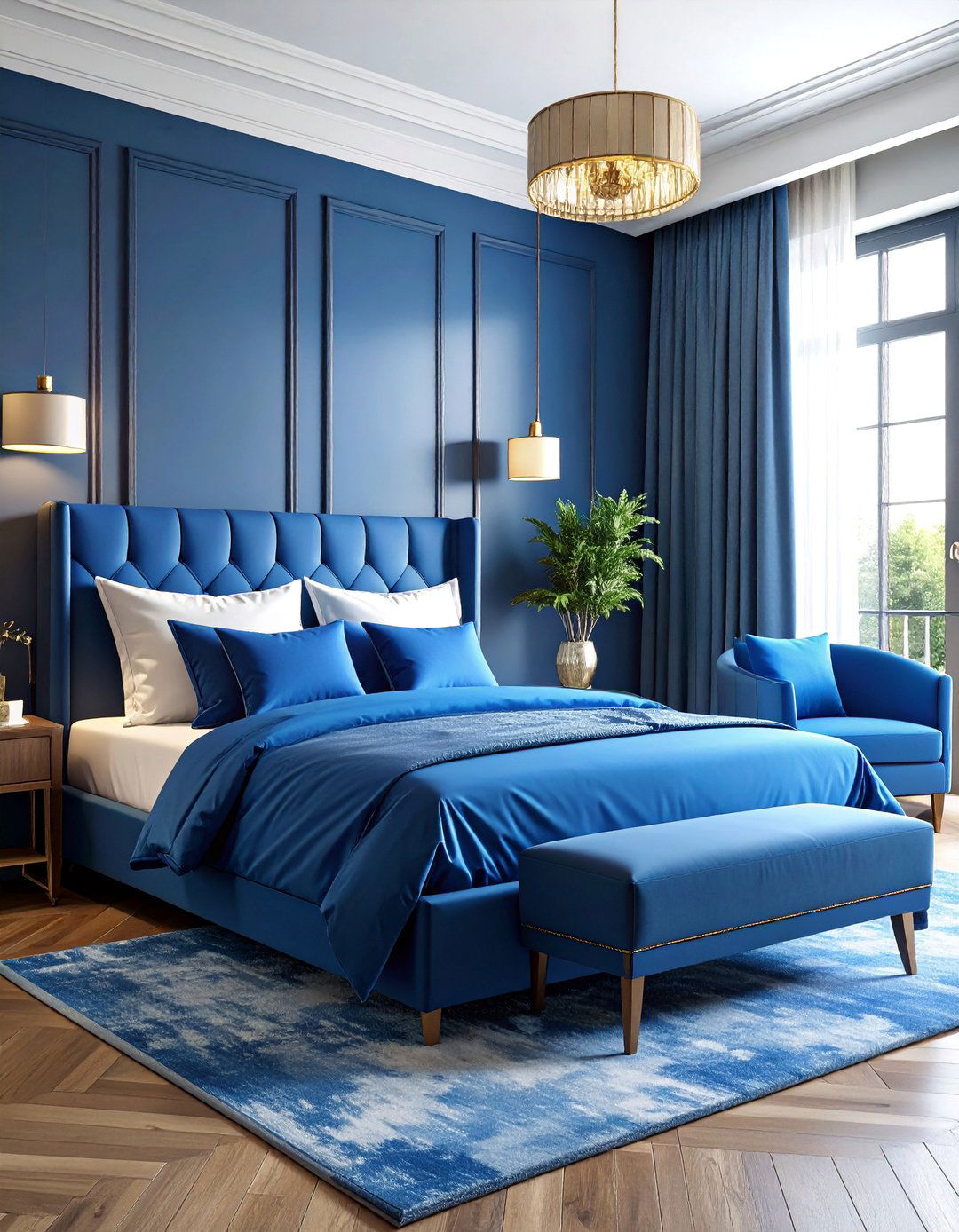 Royal Blue Luxury Hotel Suite Bedroom - 25 Royal Blue Bedroom Ideas