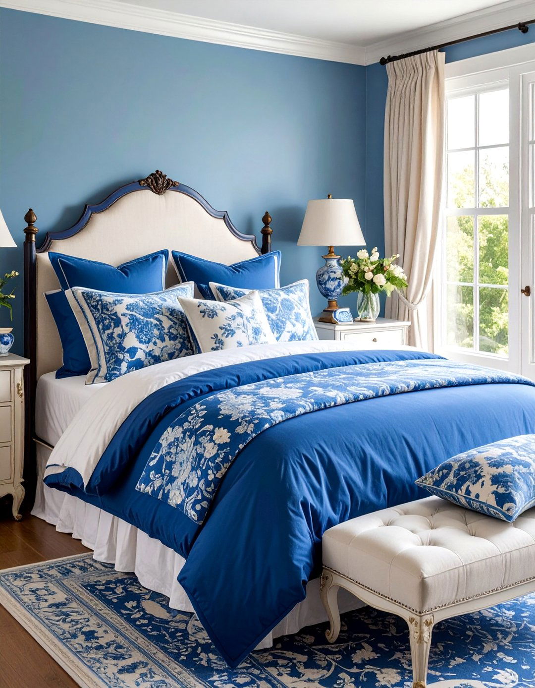 Royal Blue Traditional English Bedroom - 25 Royal Blue Bedroom Ideas
