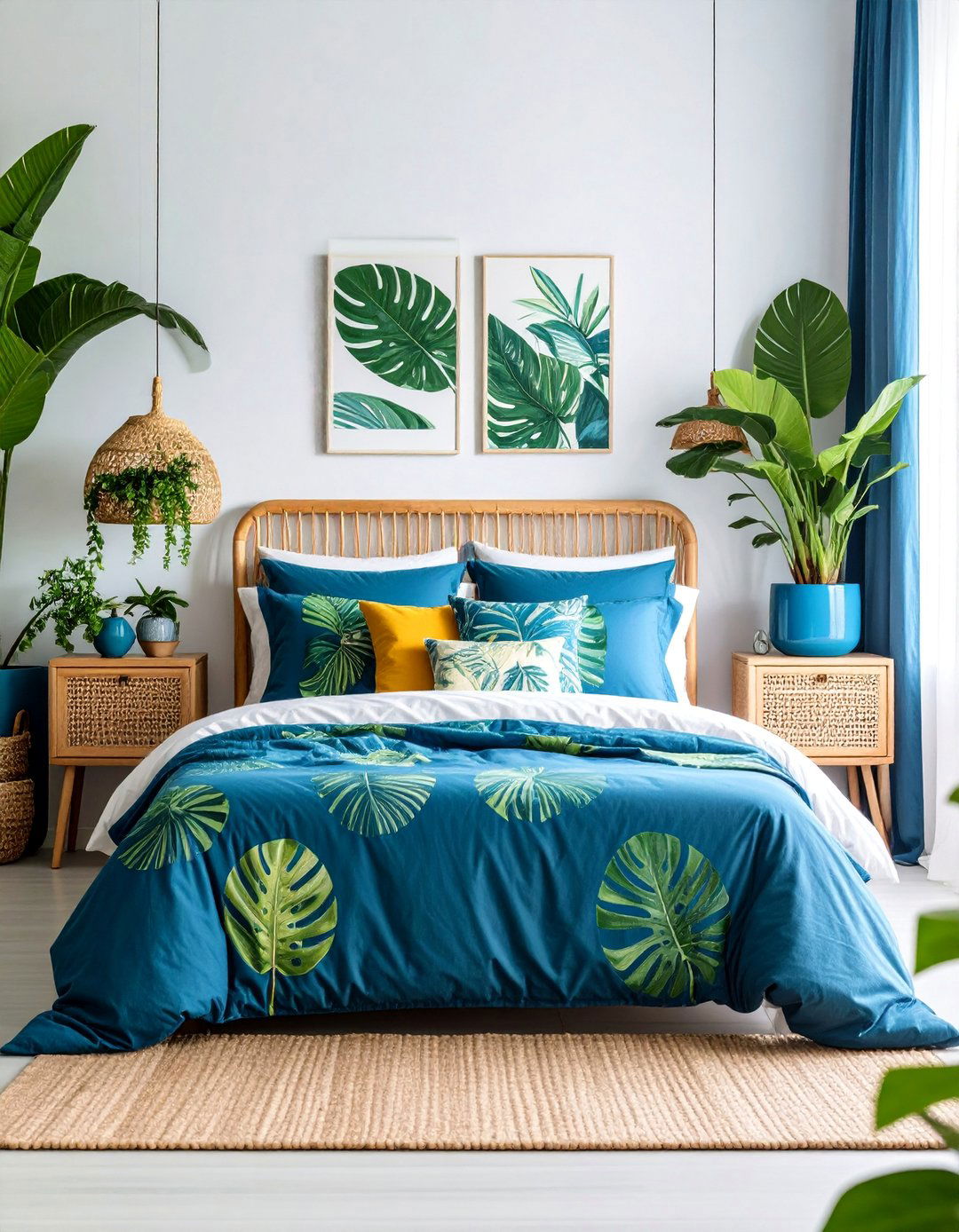 Royal Blue Tropical Paradise Bedroom - 25 Royal Blue Bedroom Ideas