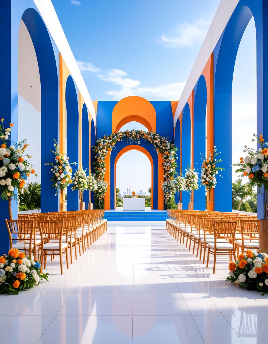 Royal Blue and Orange Bold Modern Theme - 25 Blue Wedding Theme Ideas