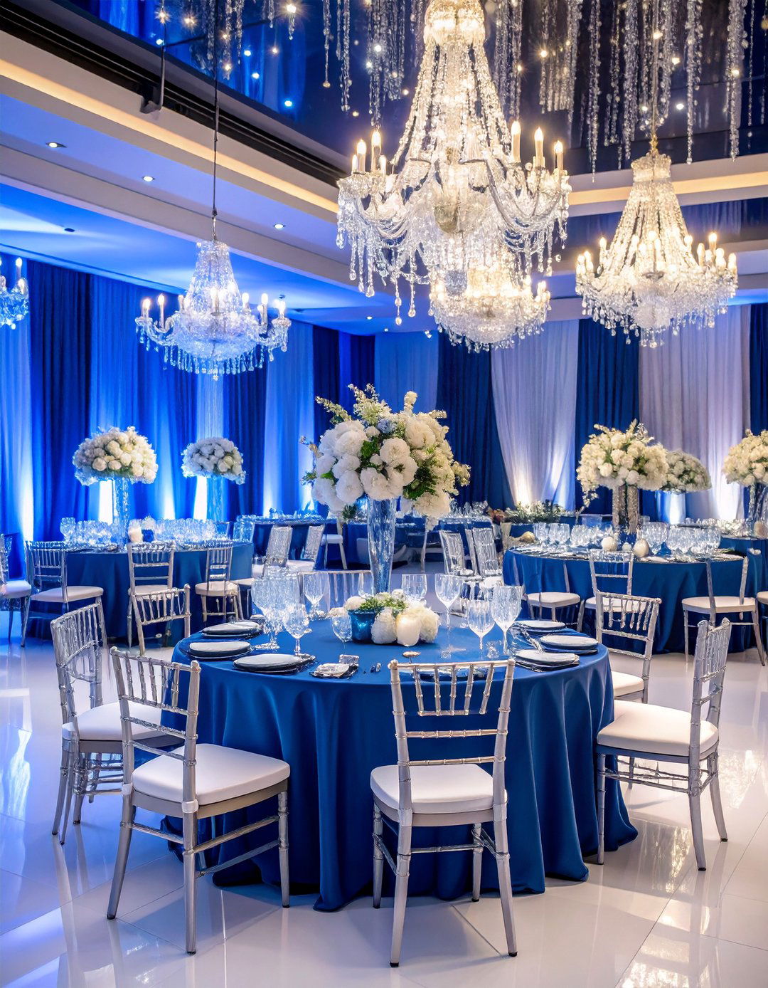 Royal Blue and Silver Winter Wonderland Theme - 25 Blue Wedding Theme Ideas
