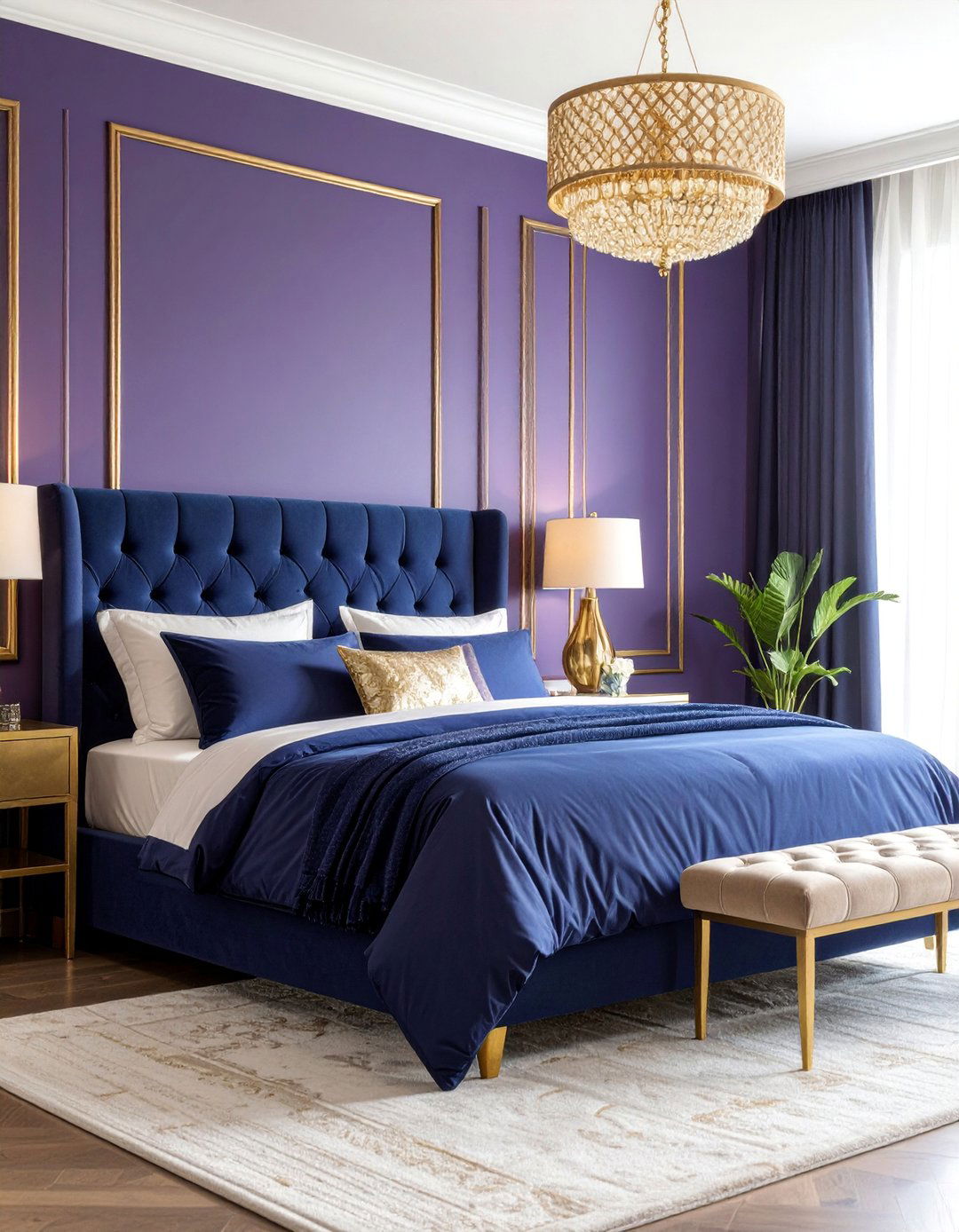 Royal Purple and Gold Glamour Suite - 25 Blue and Purple Bedroom Ideas