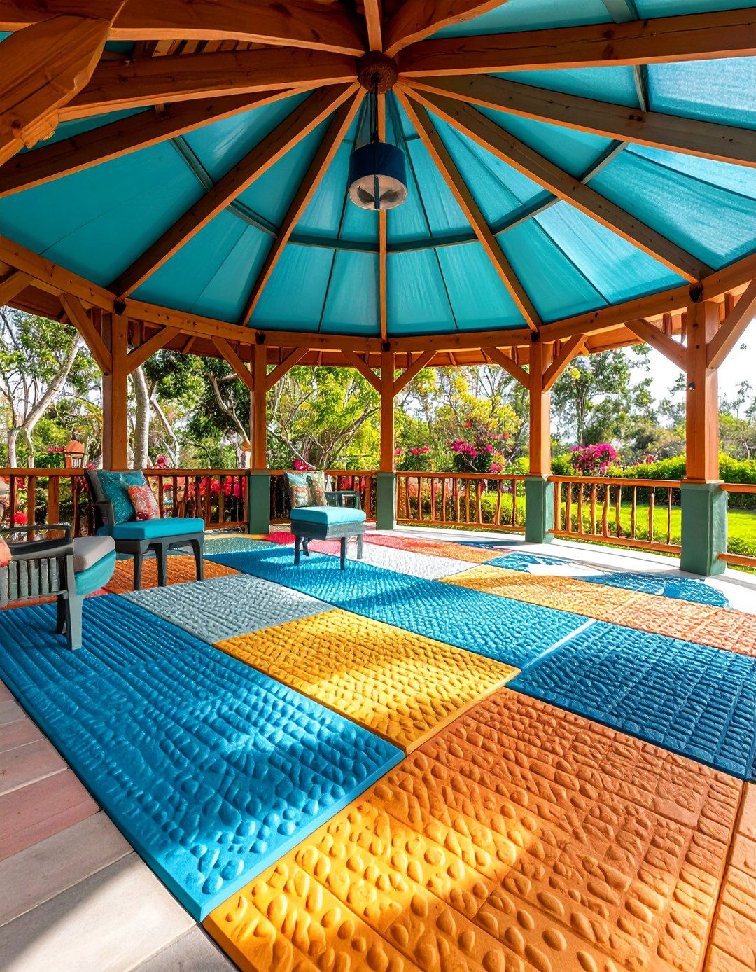 Rubber Deck Tiles with Textured Surfaces - 25 Gazebo Floor Ideas