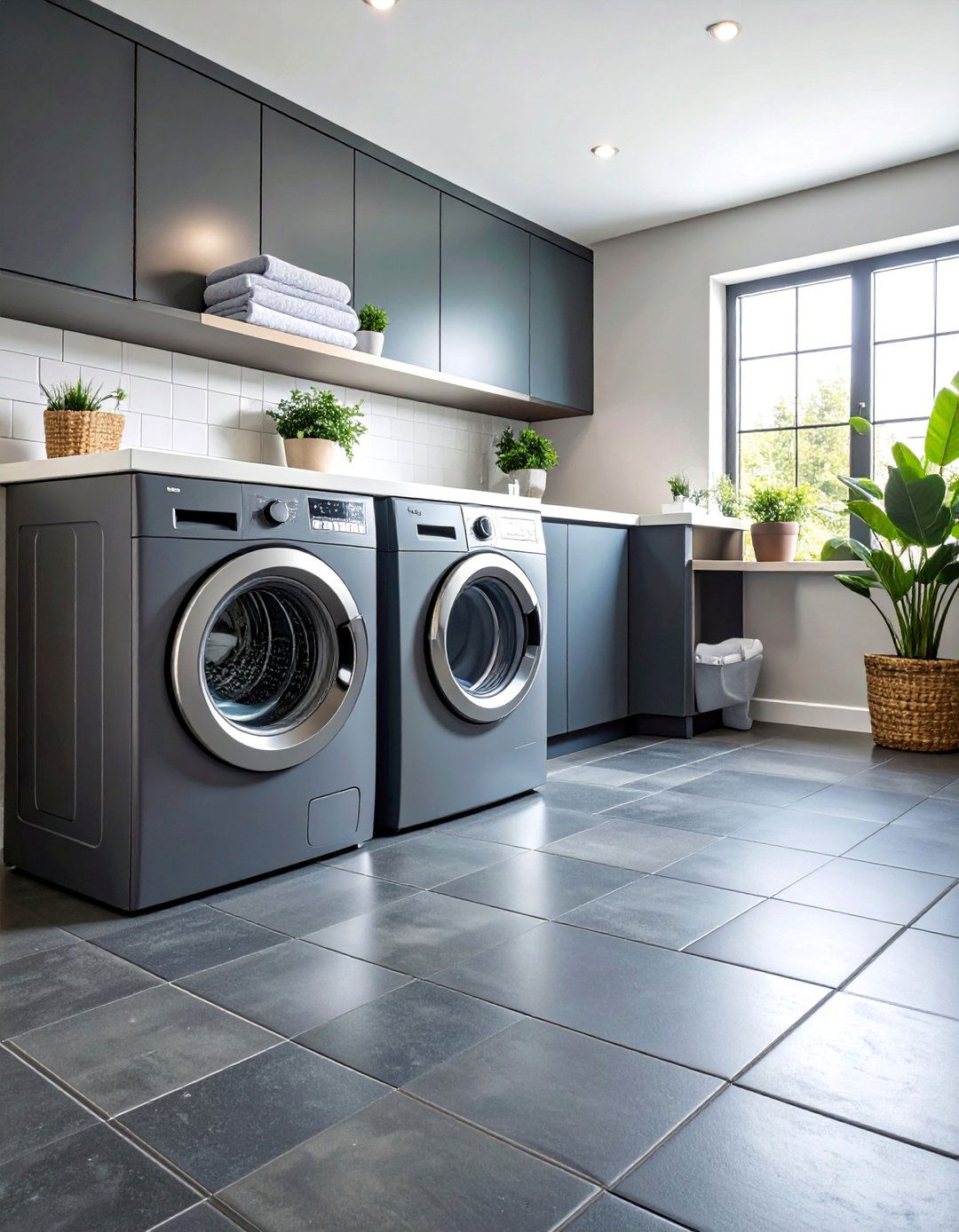 Rubber Flooring Tiles with Interlocking System - 25 Laundry Room Floor Ideas
