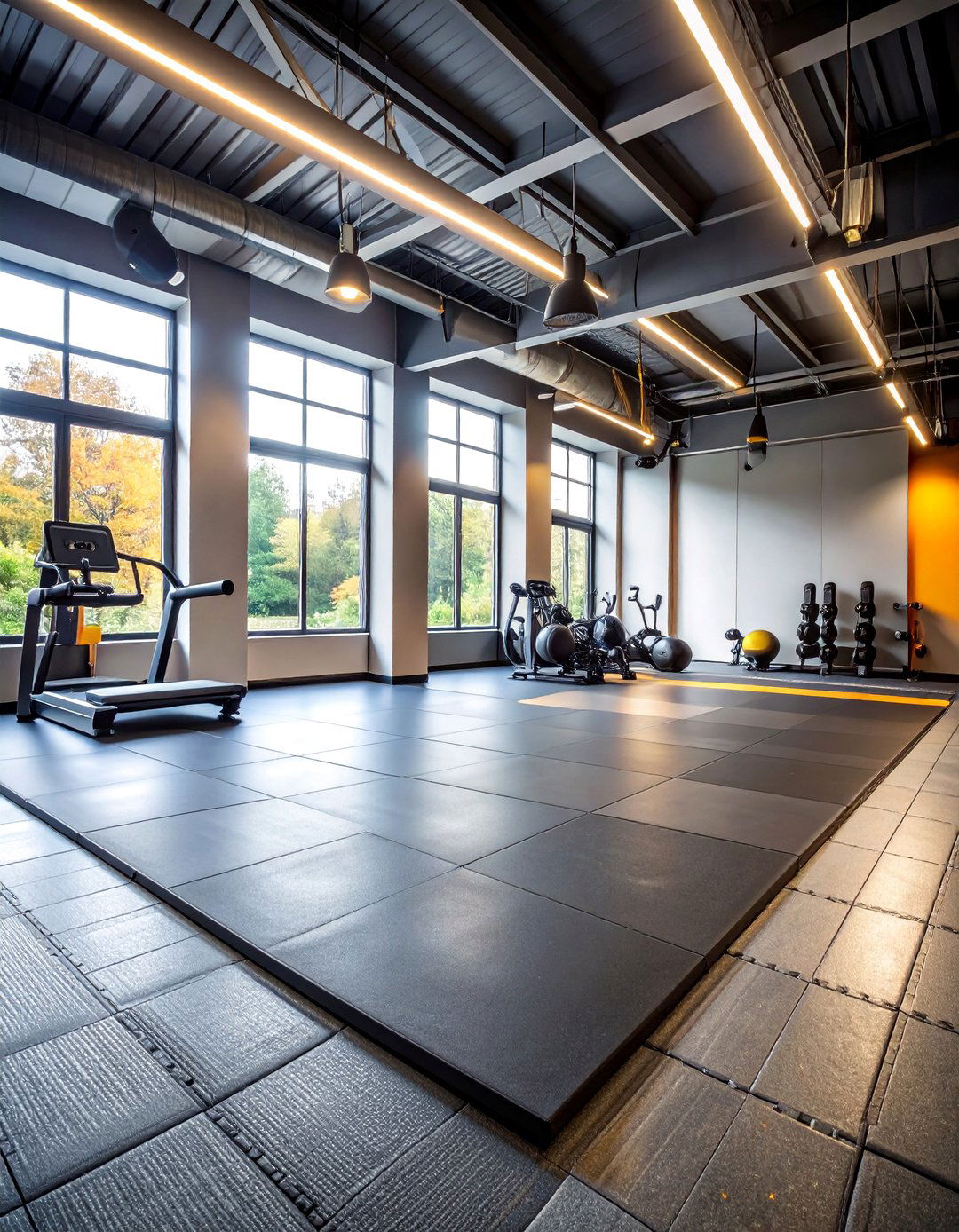 Rubber Gym Style Man Cave Flooring - 25 Man Cave Flooring Ideas