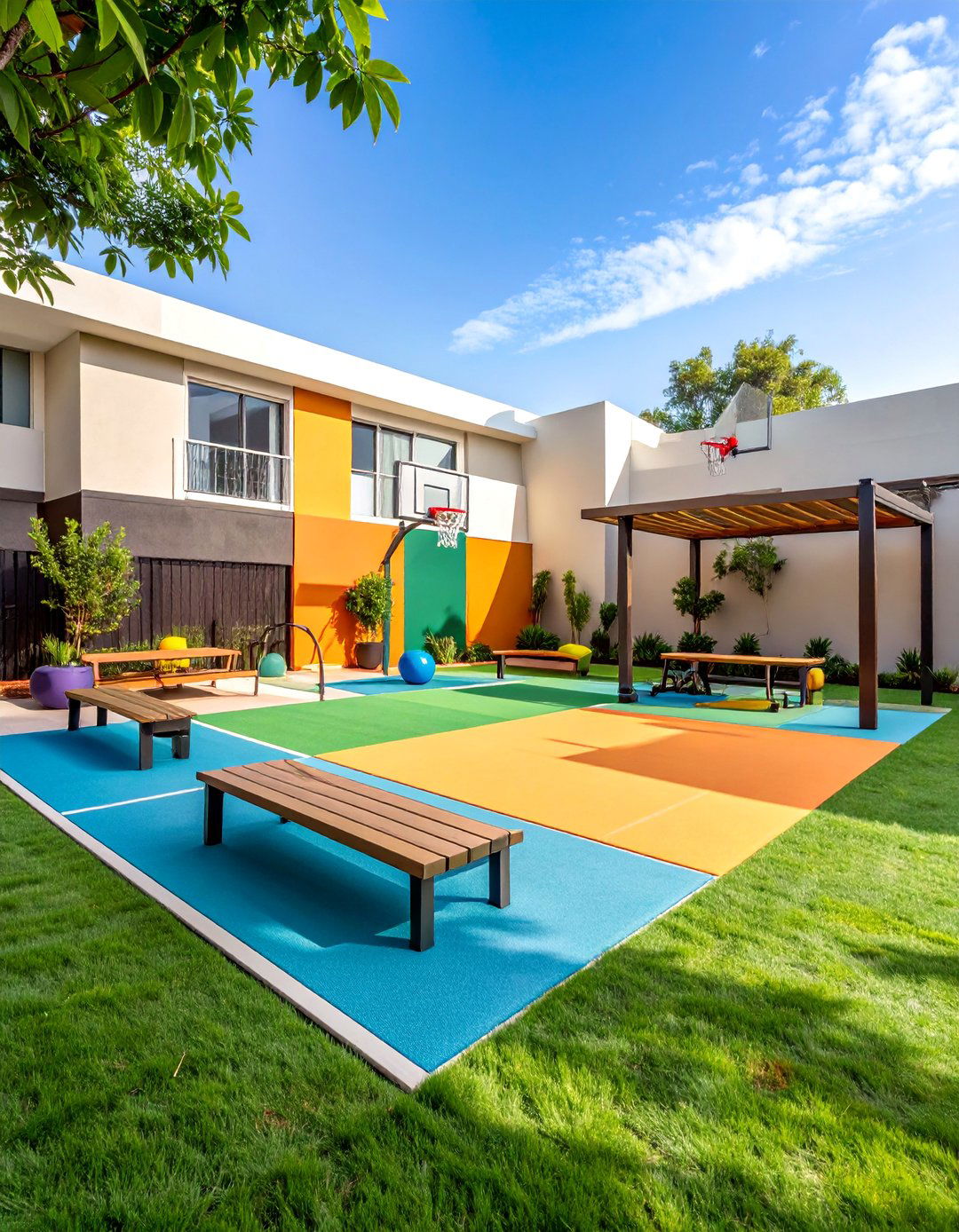 Rubber Mulch Sports Activity Patio - 25 mulch patio ideas