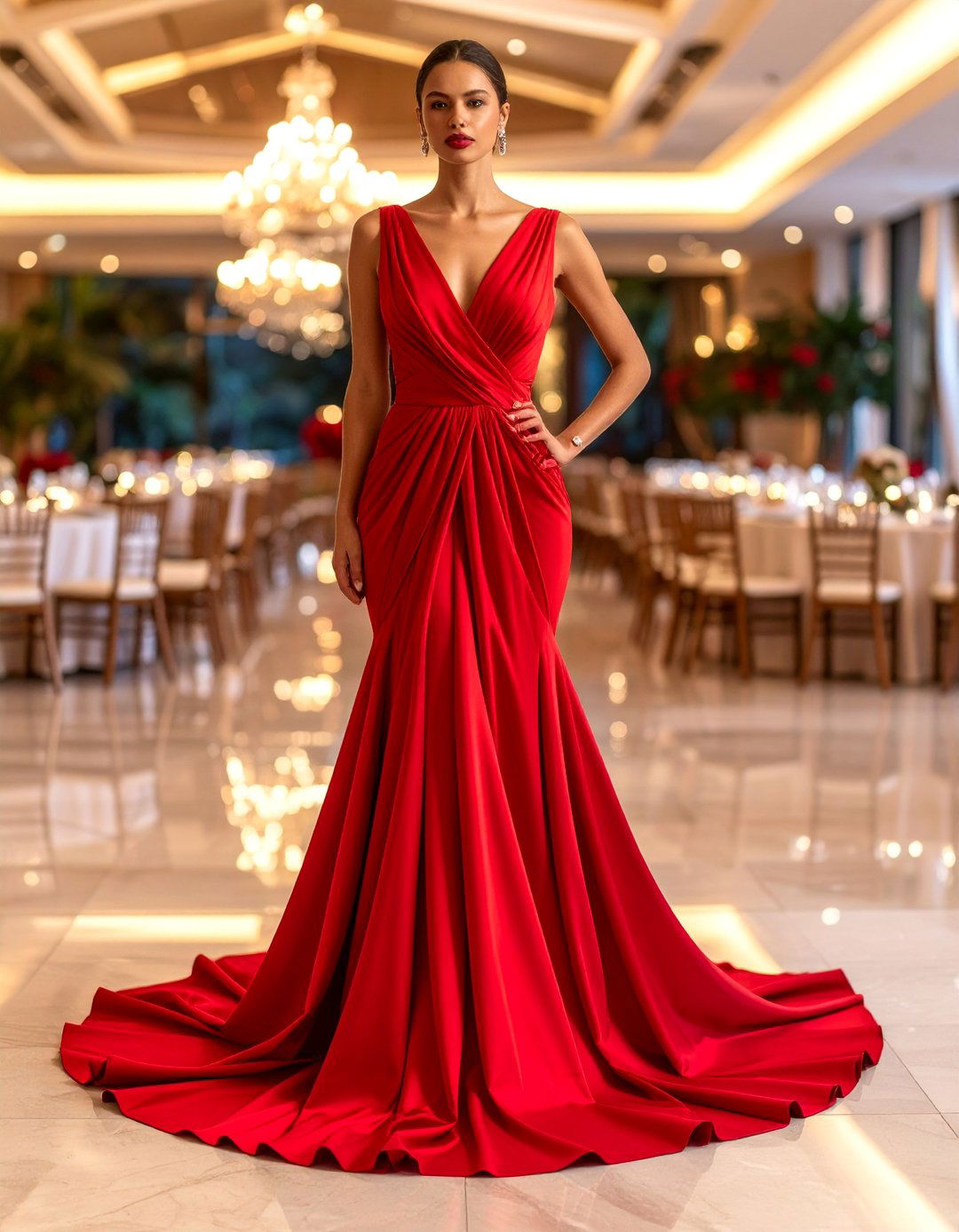 Ruby Red Wrap Dress for Bold Elegance - 25 Guest Wedding Outfit Ideas