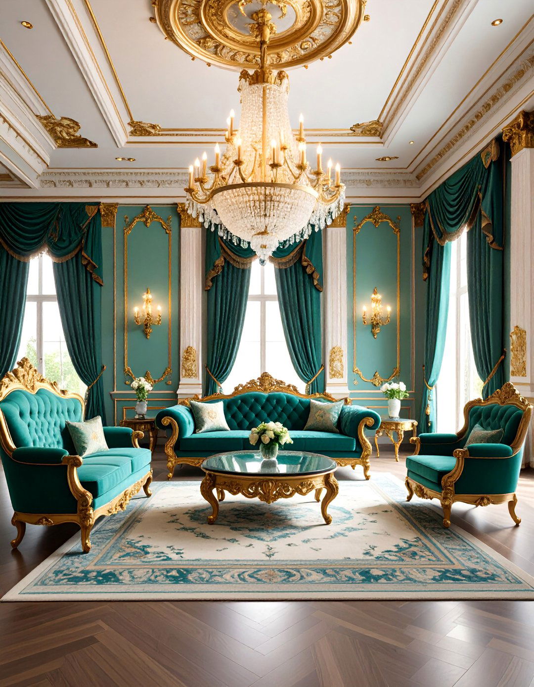 Russian Imperial with Malachite and Gold - 25 Royal Living Room Design Ideas