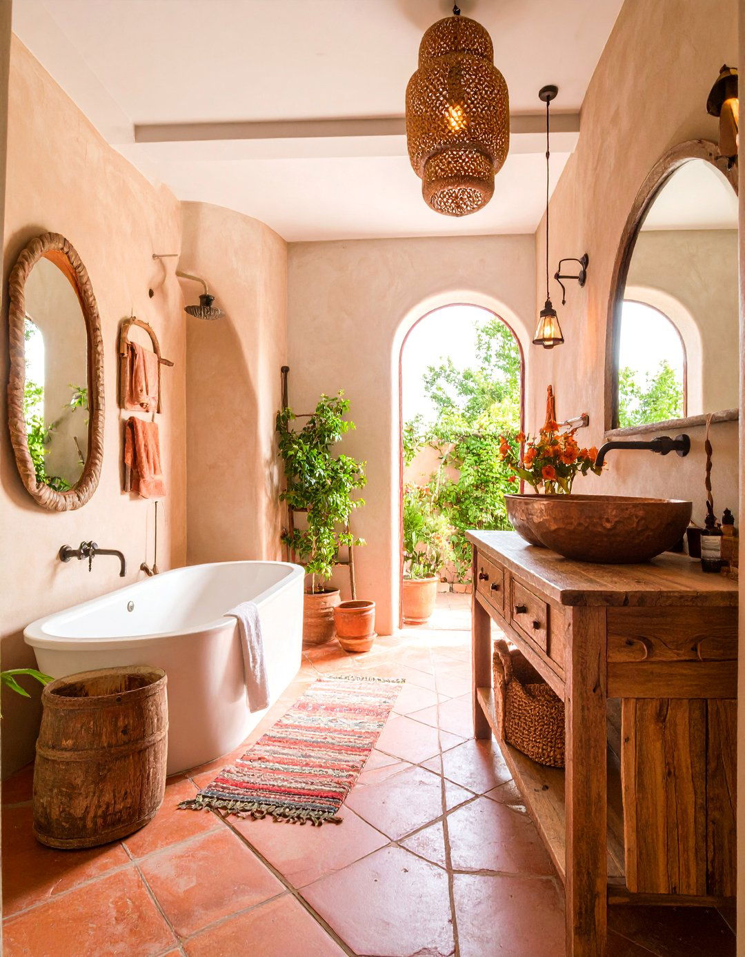 Rustic Adobe Mexican Bathroom - 25 Mexican Bathroom Ideas