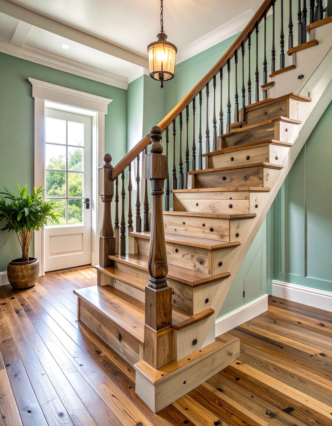 Rustic Barn Wood Plank Style - 25 Stair Riser Ideas