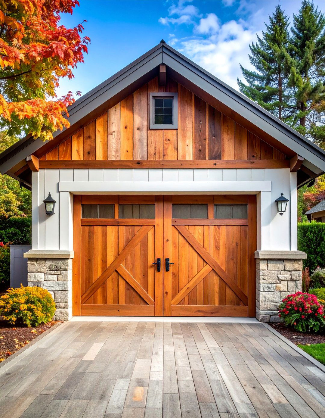 Rustic Barn Wood Reclaimed Trim - 25 Exterior Garage Door Trim Ideas