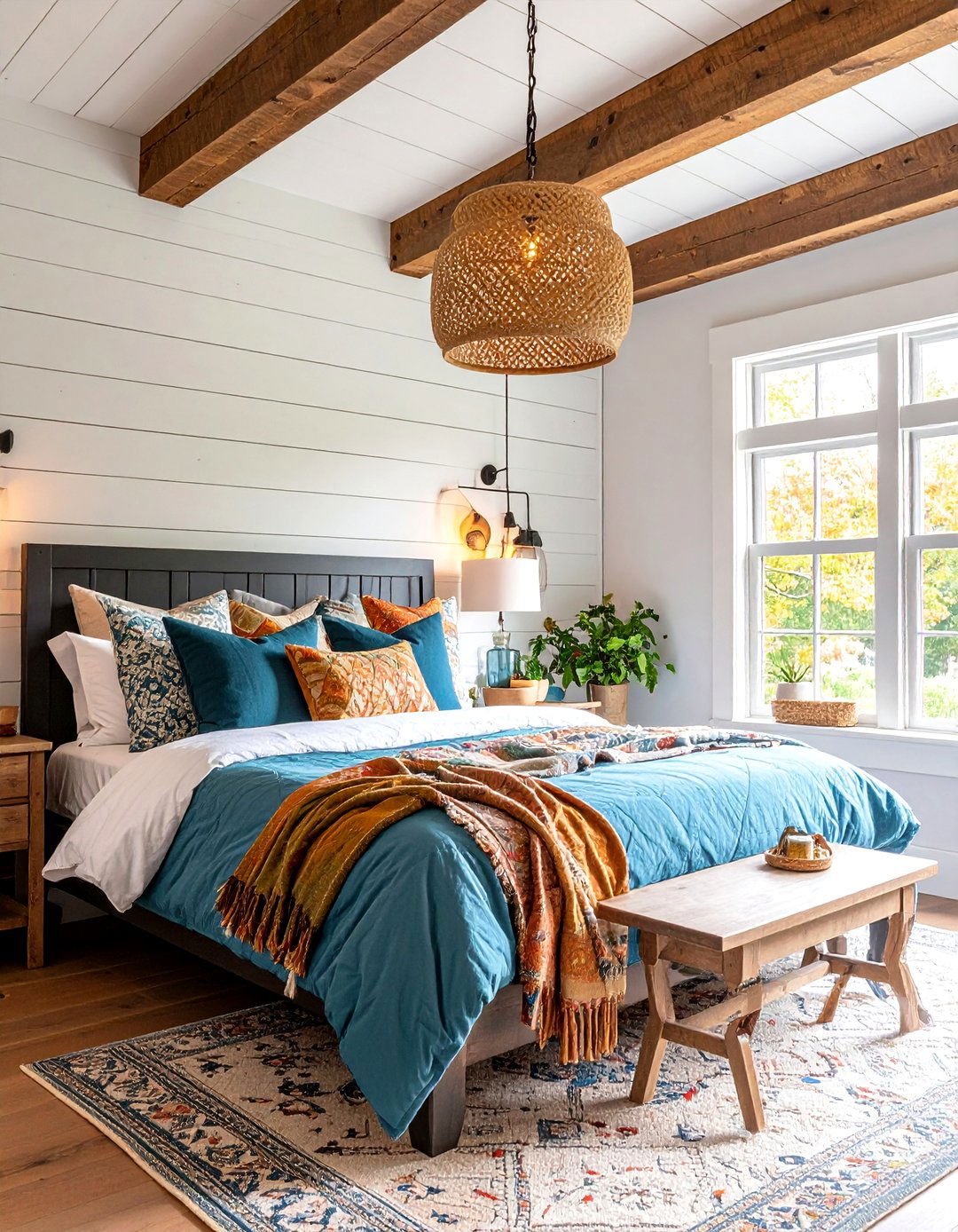 Rustic Black Headboard Farmhouse Bedroom - 25 Black Headboard Bedroom Ideas
