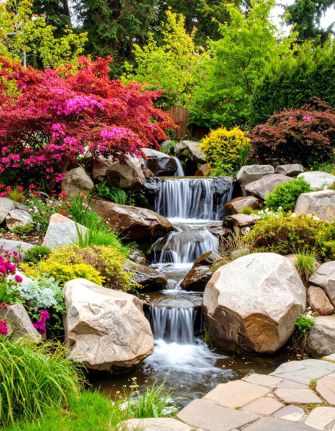 Rustic Boulder Mountain Stream - 25 Backyard Waterfall Ideas