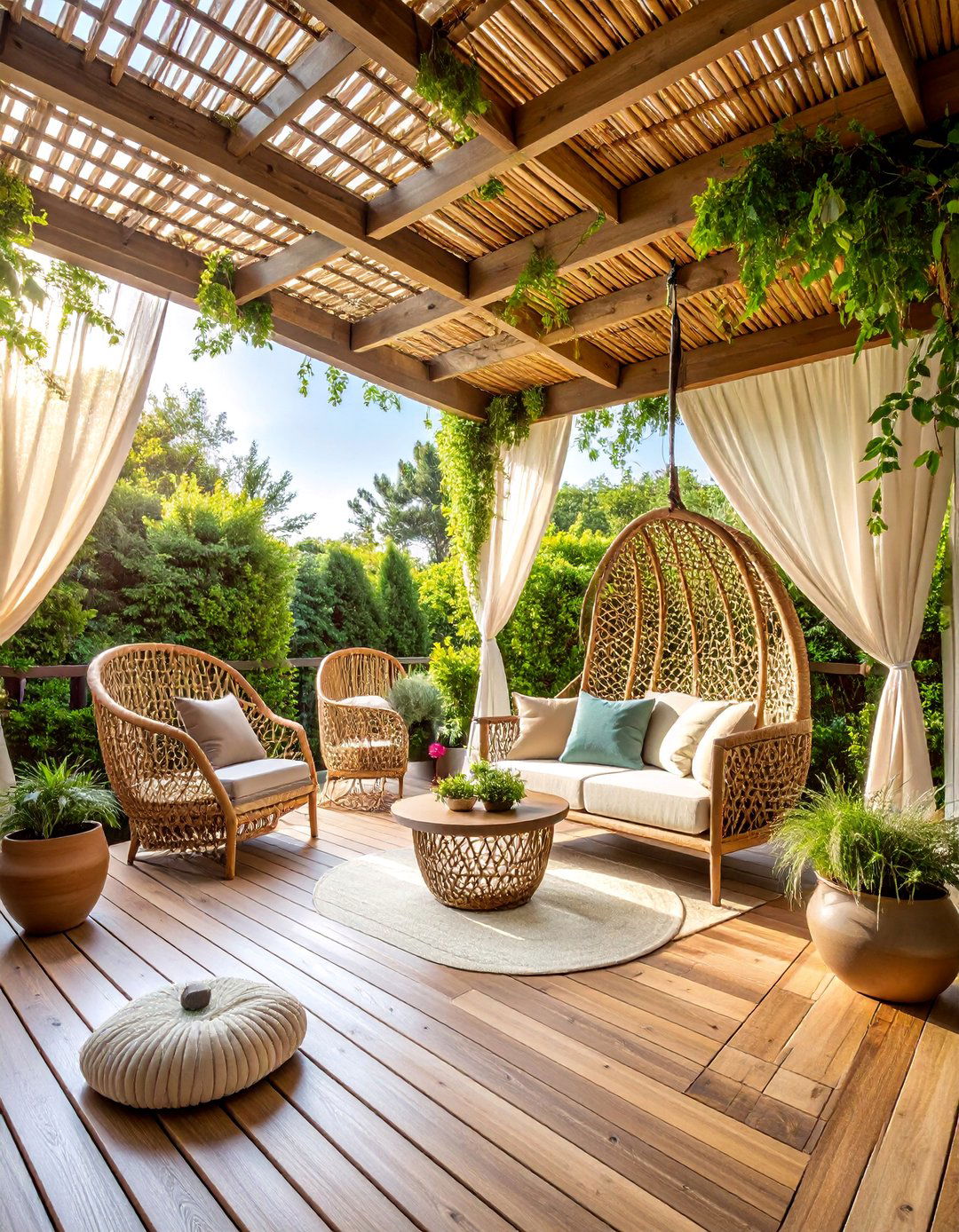 Rustic Branch and Twig Screening - 25 Deck Privacy Ideas