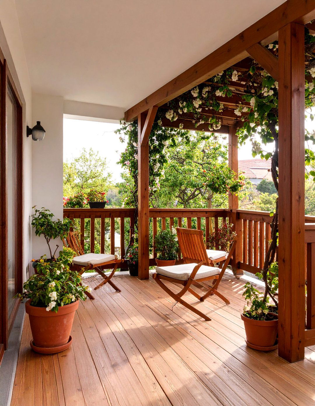Rustic Branch and Wire Trellis for Natural Appeal - 25 Balcony Trellis Ideas