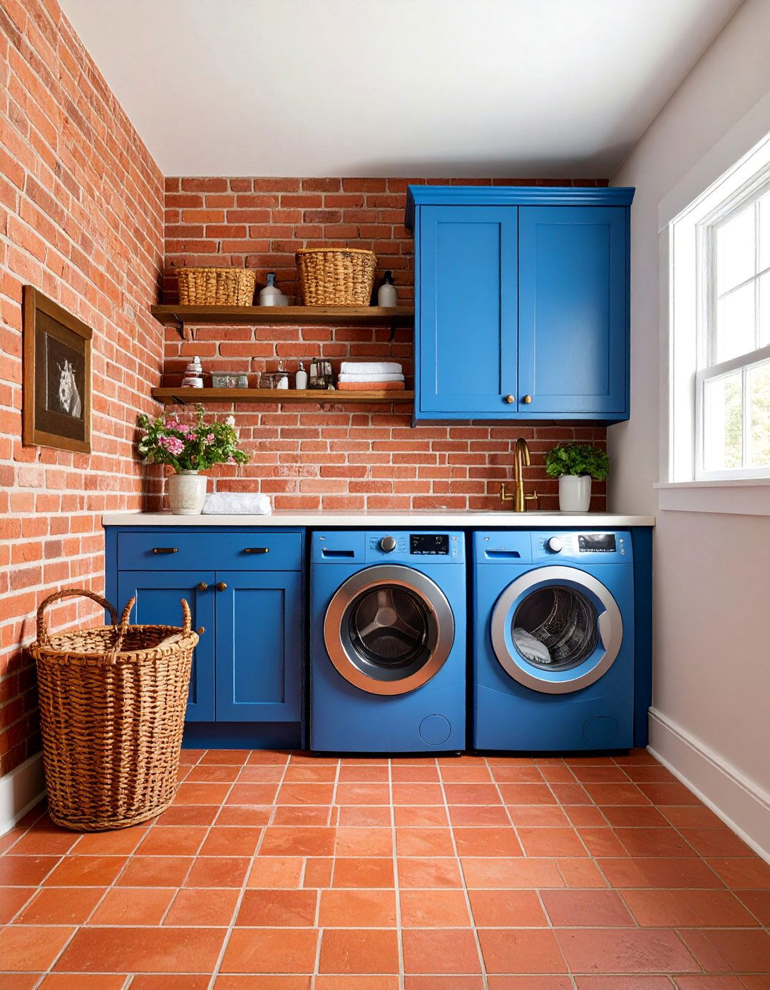 Rustic Brick Tile Farmhouse Design - 25 Laundry Room Backsplash Ideas