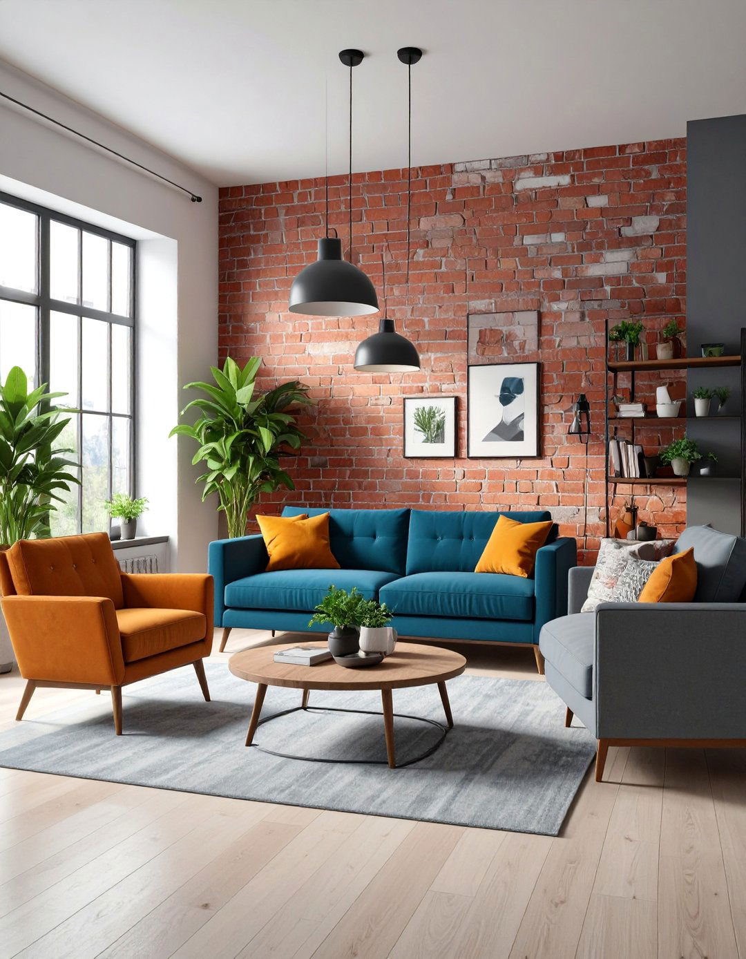 Rustic Brick Wall Mural with Industrial Texture - 25 Wall Mural Ideas