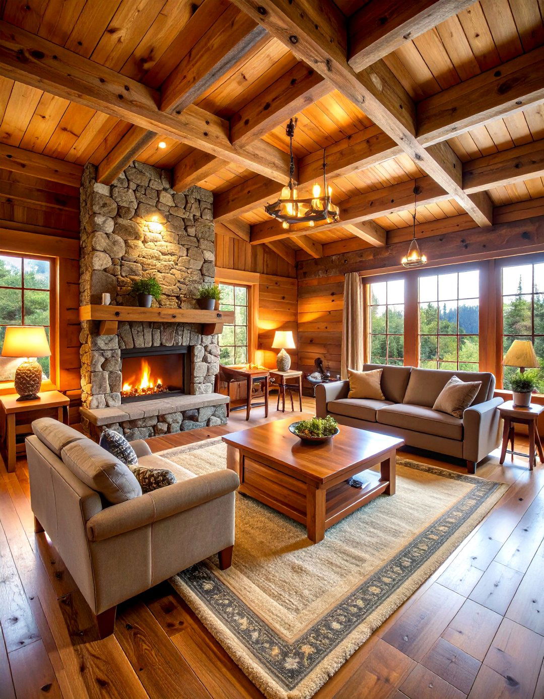 Rustic Cabin Arcade Room with Natural Wood Elements - 25 Arcade Room Ideas
