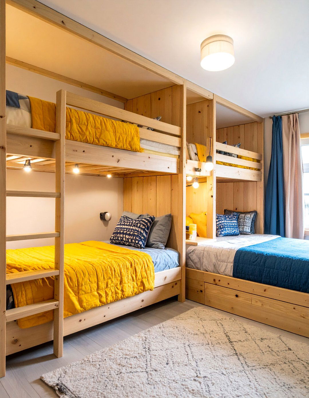 Rustic Cabin Bunk Room with Built in Storage Solutions - 25 Cabin Decor Ideas