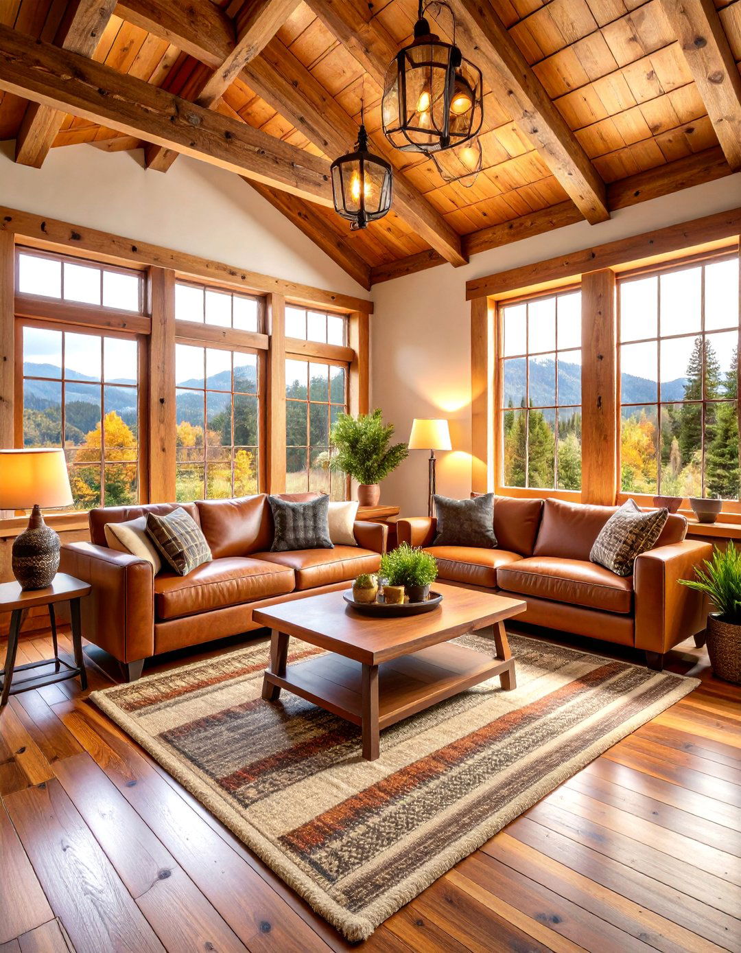 Rustic Cabin Retreat Office with Natural Warmth - 25 Therapist Office Decor Ideas