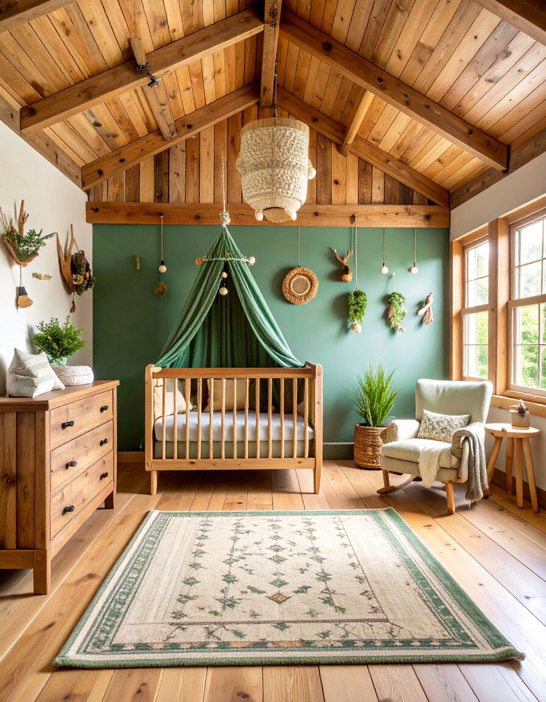 Rustic Cabin Woodland Nursery with Reclaimed Wood - 25 Woodland Nursery Ideas