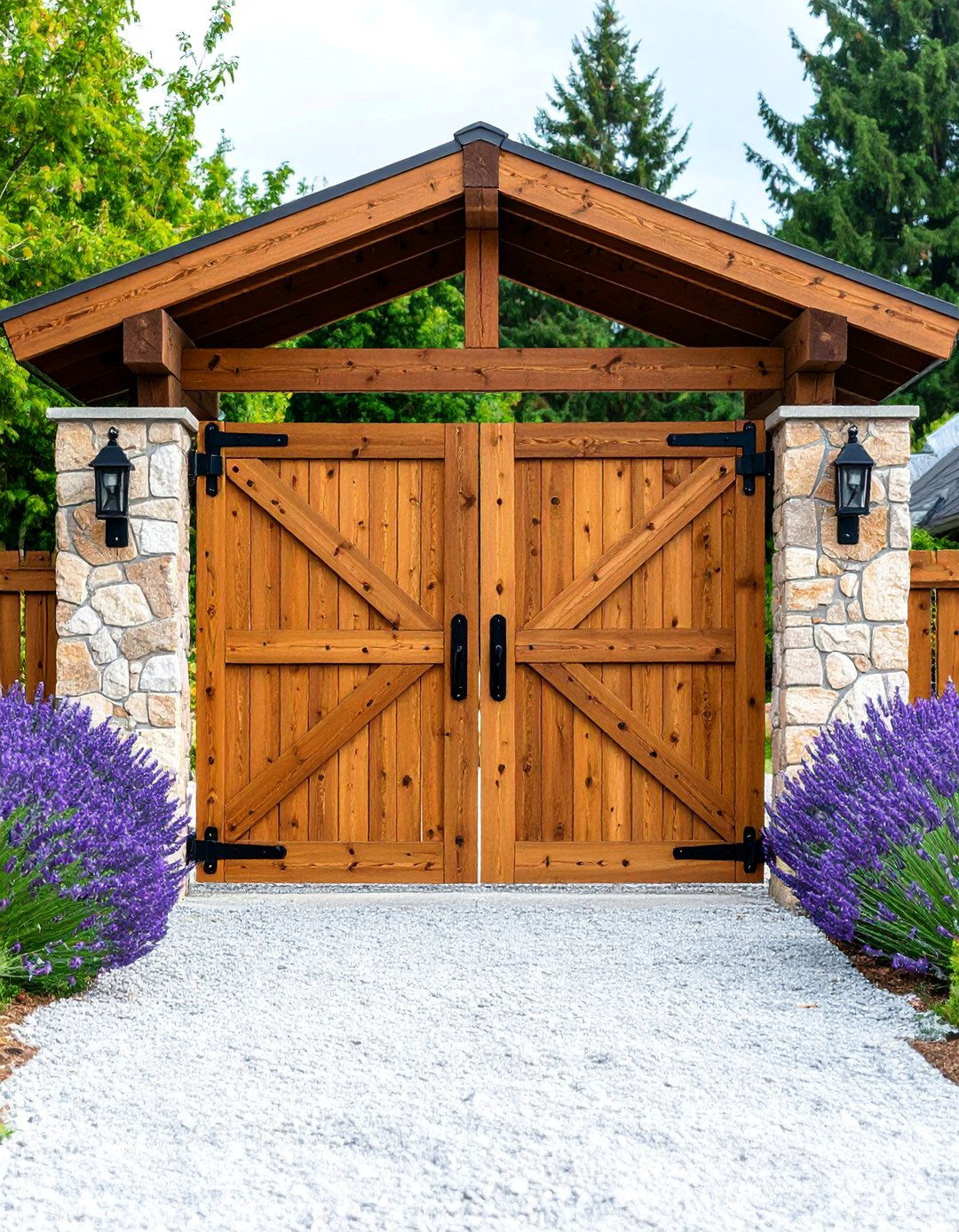 Rustic Cedar Farmhouse Fence Gate - 25 Fence Gate Ideas