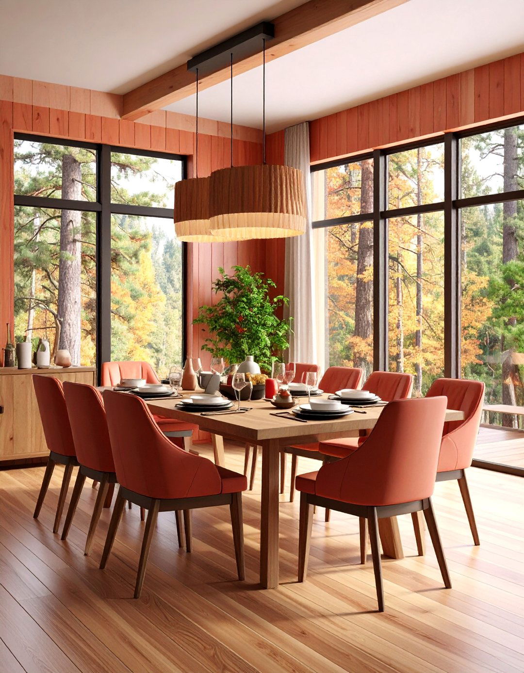 Rustic Cedar Plank Dining Room Wall Paneling - 25 Dining Room Wall Paneling Ideas