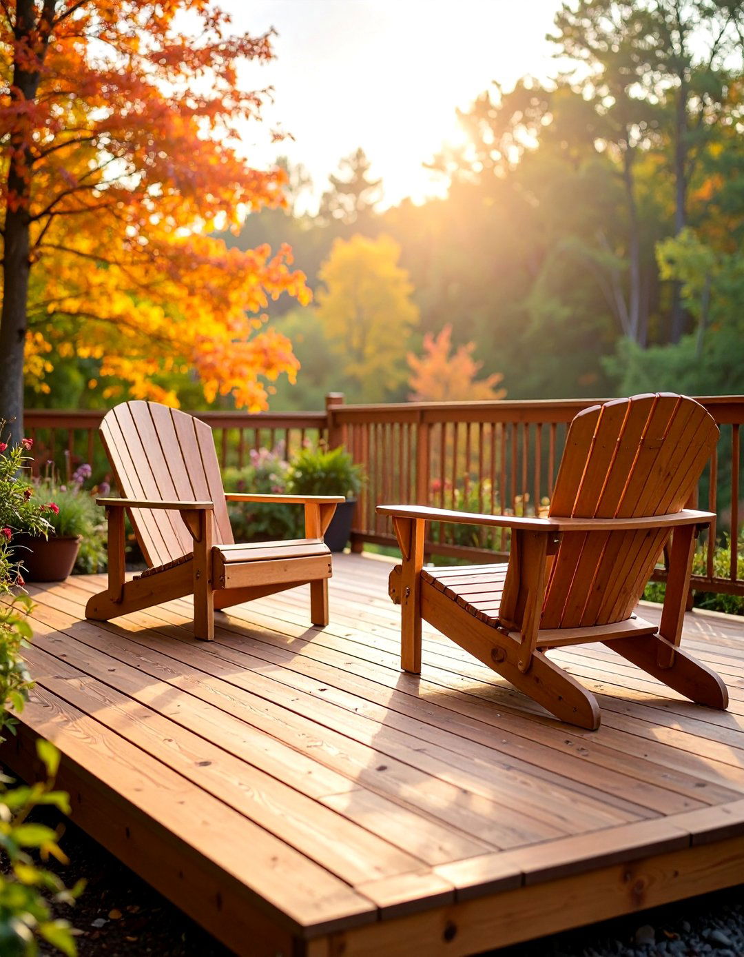 Rustic Cedar Platform Deck with Natural Edges - 25 Patio Deck Ideas