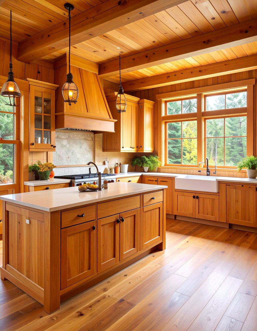 Rustic Cedar Wainscoting with Natural Finish - 25 Kitchen Wainscoting Ideas