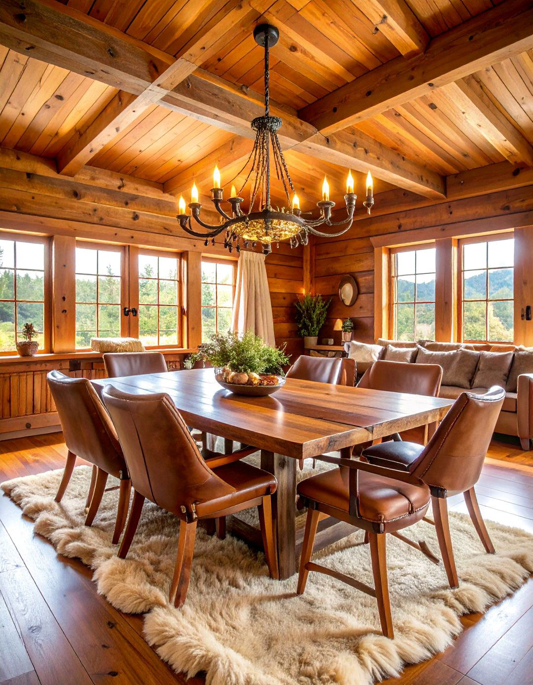 Rustic Chalet s Dining Room in Warm Woods - 25 70s Dining Room Design Ideas