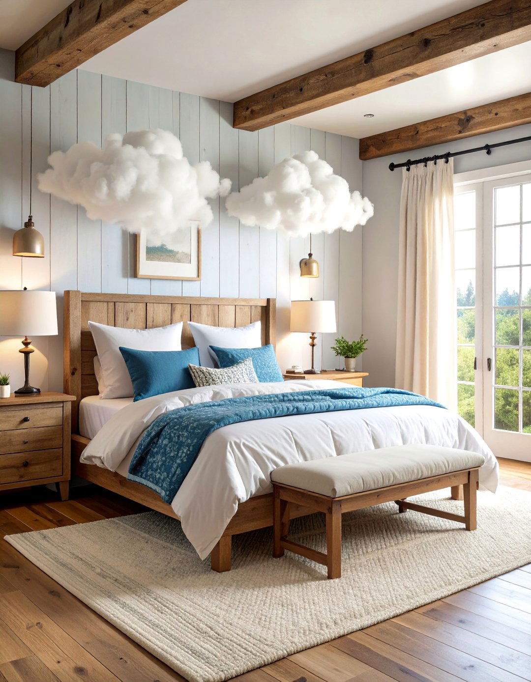 Rustic Cloud Bedroom with Farmhouse Elements - 25 Cloud-Themed Bedroom Ideas