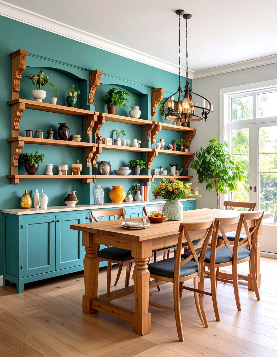 Rustic Corbel Wall Shelf Display - 25 Farmhouse Wall Decor Ideas