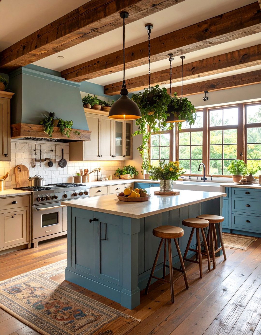 Rustic Country Beige Kitchen with Reclaimed Elements - 25 Kitchens With Beige Kitchen Cabinets