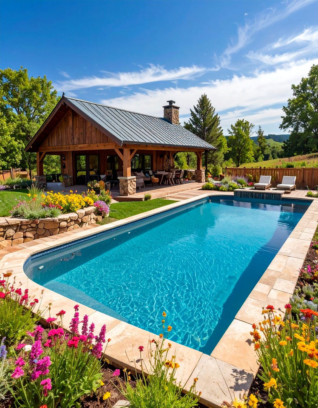 Rustic Country Pool Sanctuary - 25 Pool Decor Ideas