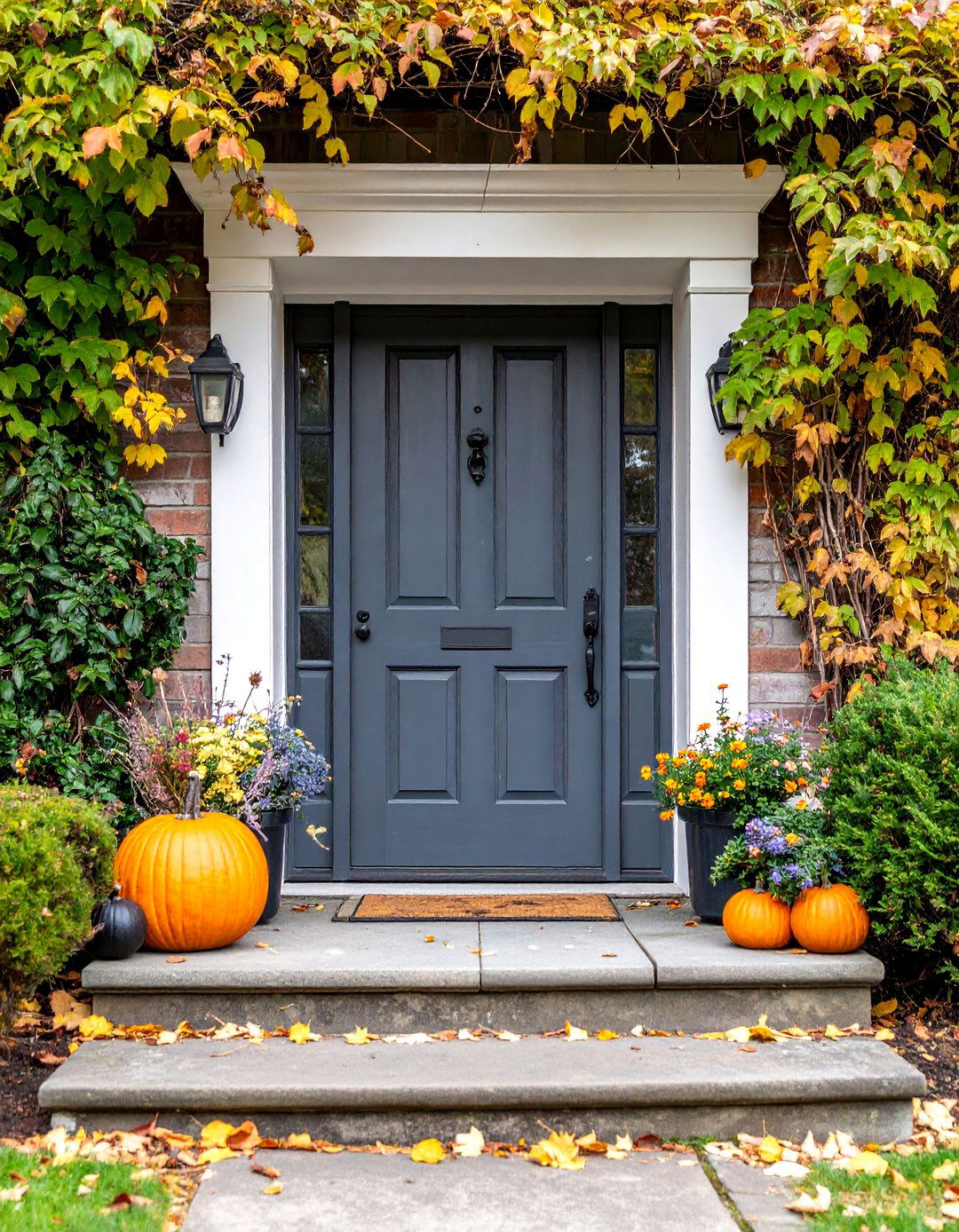 Rustic Dark Gray Door with Weathered Finish - 25 Dark Gray Front Door Ideas