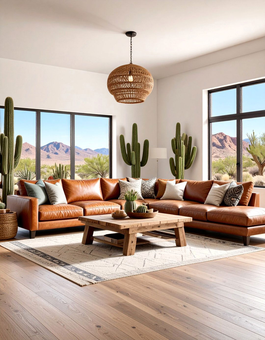 Rustic Desert Family Room with Comfortable Seating - 25 Desert Themed Room Ideas