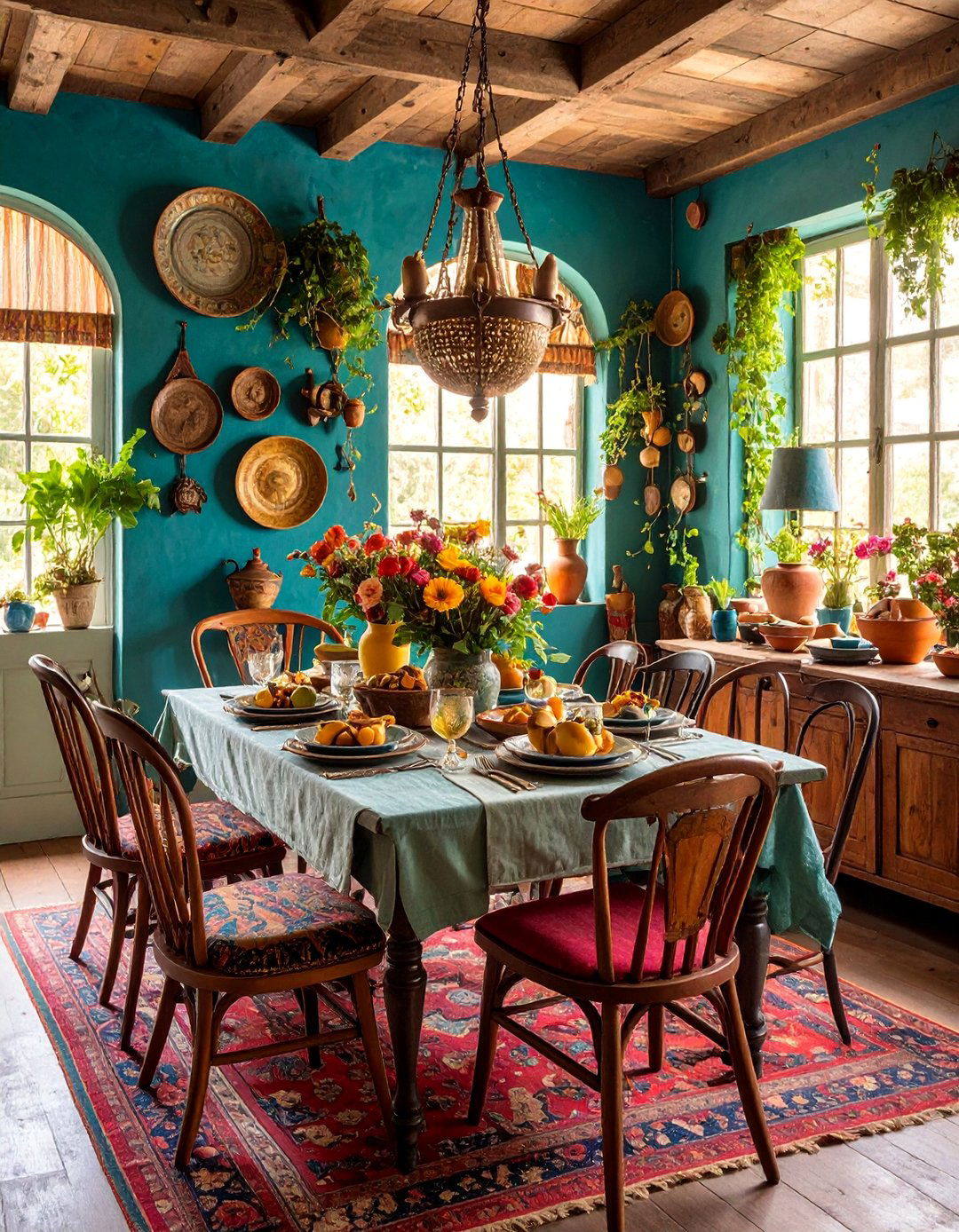 Rustic Eclectic Mix Dining Room with Personal Collections - 25 Rustic Dining Room Ideas