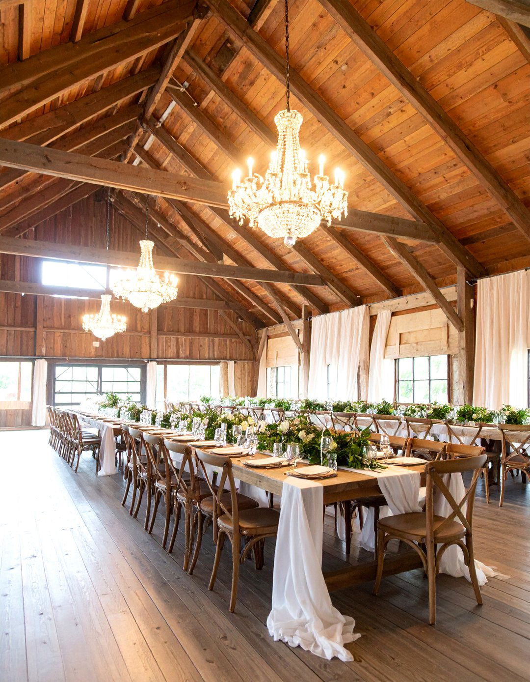 Rustic Elegance Barn Wedding with Crystal Chandeliers - 25 Barn Wedding Ideas