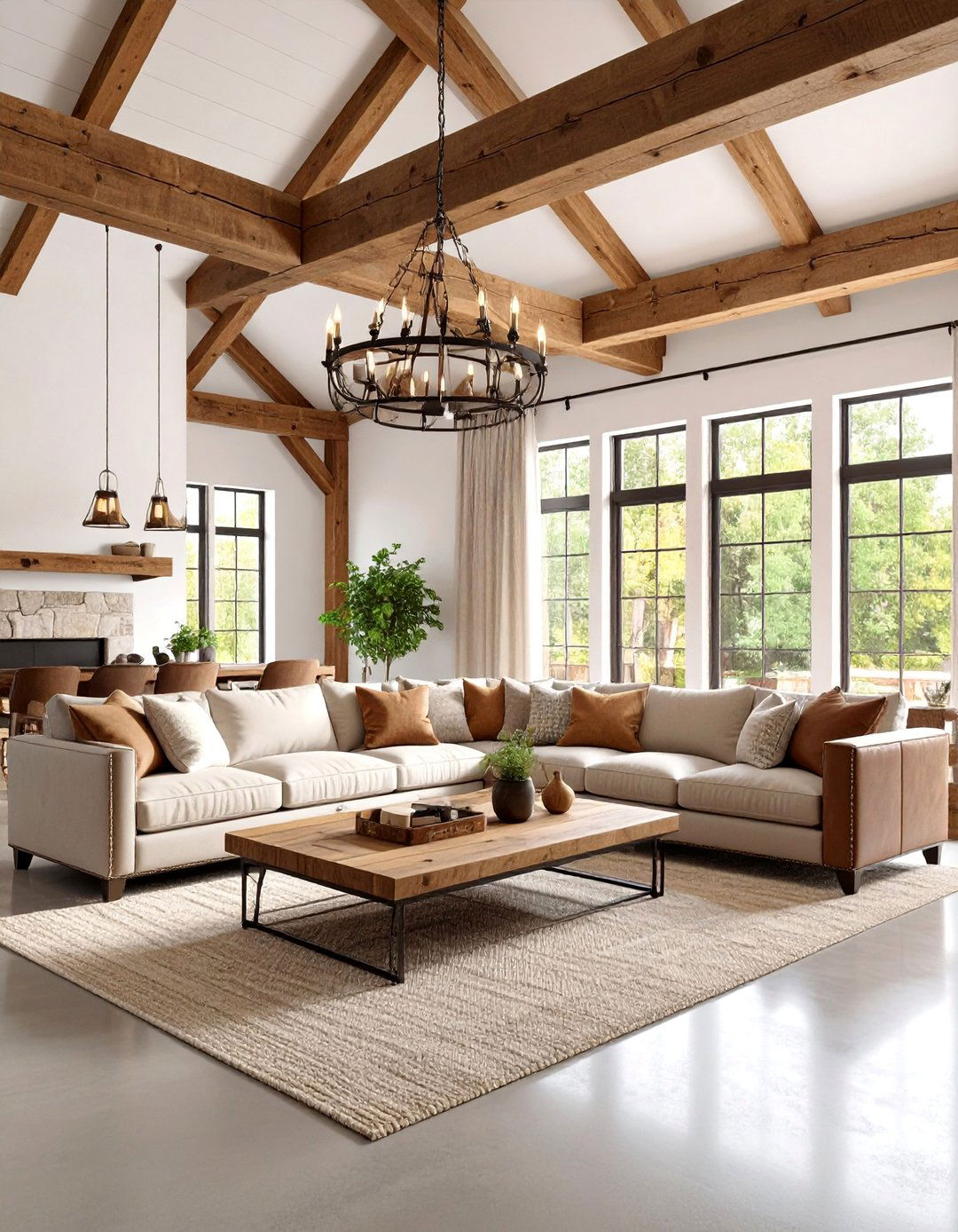 Rustic Elegance Barndominium with Exposed Beam Ceilings - 25 Barndominium Interior Ideas