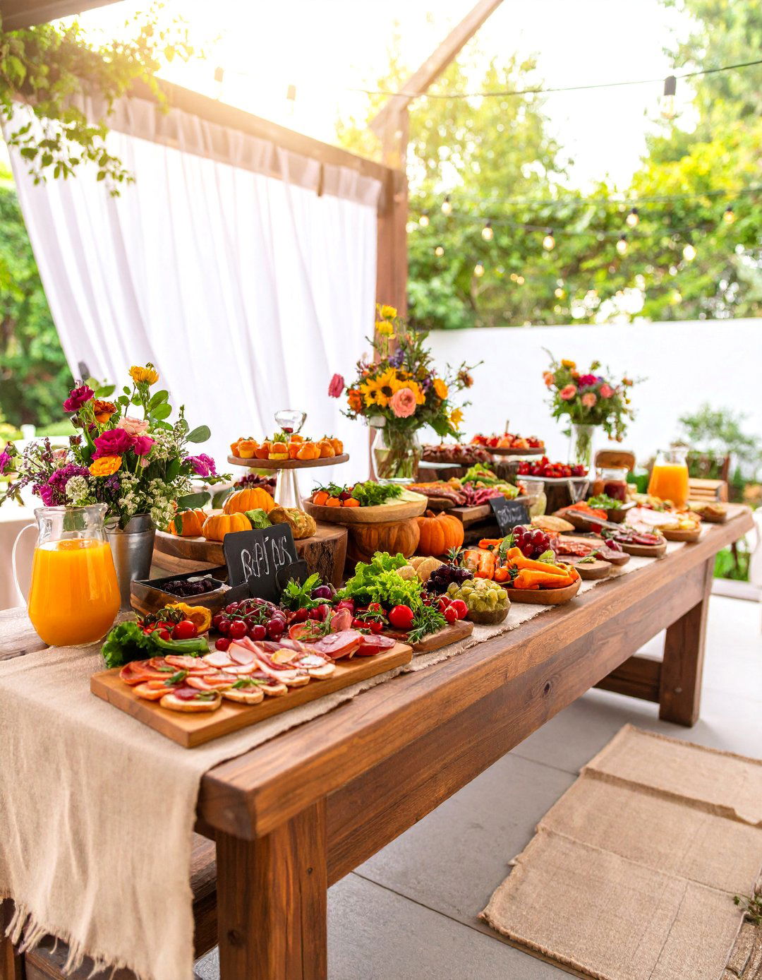 Rustic Farm to Table Buffet with Seasonal Vegetables - 25 Wedding Buffet Ideas