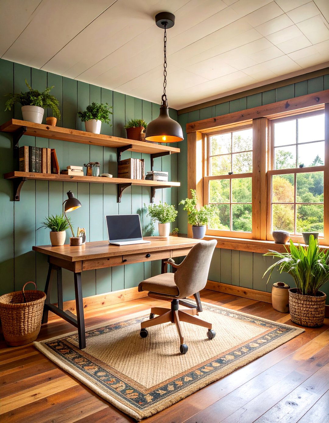 Rustic Farmhouse Alcove Office - 25 Small Home Office Ideas