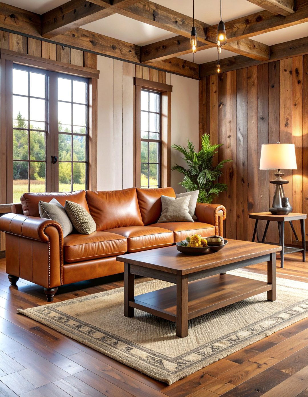 Rustic Farmhouse Black Leather Sofa Comfort - 25 Living Room Ideas With Black Couches
