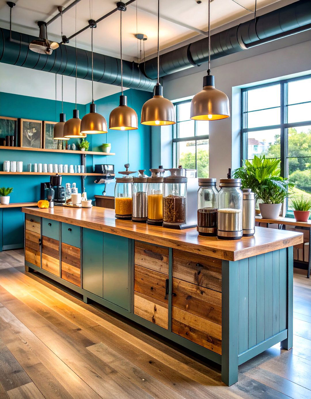 Rustic Farmhouse Coffee Station - 25 Office Coffee Station Ideas