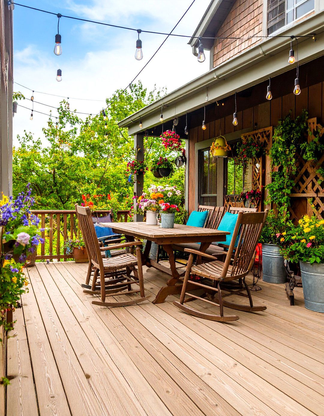 Rustic Farmhouse Deck with Vintage Charm - 25 Deck Decorating Ideas