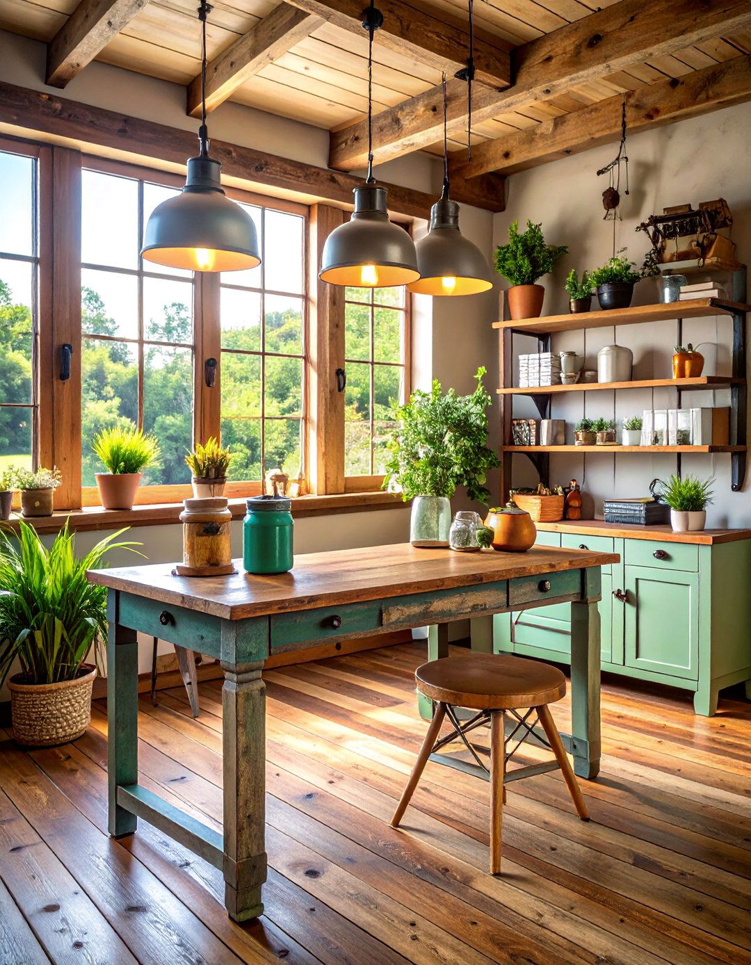 Rustic Farmhouse Desk with Distressed Wood - 25 Desk Decor Ideas